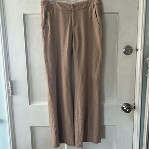 Banana Republic Tan Lined Herringbone Wool Pants
